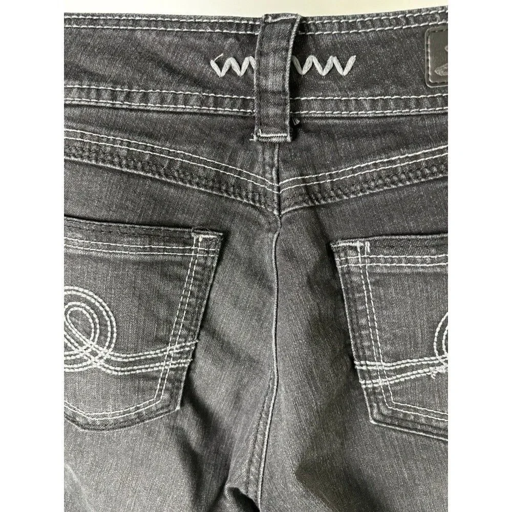 Seven7 Jeans Women Size 8 Skinny Dark Wash Five Pockets Stretch Denim Black
